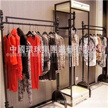 高档华丽欧式铁艺服装架落地展示架服装店中岛货架正侧挂衣架批发