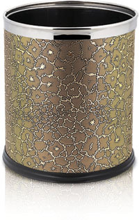 【酒店用品】不锈钢闪电青铜纹24cm客房桶高档KTV房间垃圾桶