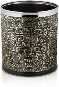 【酒店用品】不锈钢埃及纹客房桶室内双层小垃圾桶圆筒形