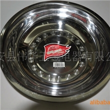 供应优质不锈钢带磁平边面盆28-40CM（促销特价）