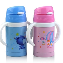 嘉德仕正品宝宝婴儿保温杯带吸管可爱儿童水壶学生杯子带手柄
