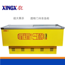 星星超市卧式大岛柜深冷冻SD-516BP冷柜冰柜玻璃门展示柜双压机