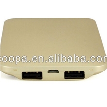 蓝色时代超薄全金属双USB输出口时尚设计5000mAh移动电源