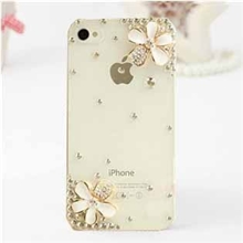 水钻手机壳iphone4S/5手机壳五瓣花手机套苹果45代壳一件代发