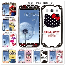 三星卡通贴膜i9300手机保护膜三星i9300全包边彩膜全店混批