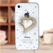 新款超薄苹果钻壳iphone4S/5S超声波镶钻手机壳透明爱心保护套