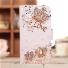 iphone4S/5S手机皮套苹果5代手机壳皇冠翻盖镶钻保护套一件代发