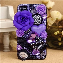 安娜苏手机壳苹果4代水钻保护套iphone4S/5S镶钻珍珠壳一件代发