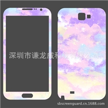 N7100皮纹贴膜皮纹卡通贴膜前后贴来图定制I9500皮纹贴膜保护膜