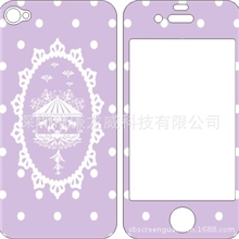 iphone4皮纹贴膜卡通皮纹贴膜来图定制批发苹果4手机保护膜