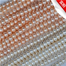 锦润珍珠纯天然淡水珍珠9-10mm四面光强光无瑕珍珠项链材料批发