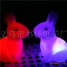 七彩情侣玉兔变色小夜灯玉兔七彩小夜灯兔子小夜灯