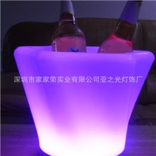 供应六角LED冰酒桶充电遥控七彩渐变滚塑PE塑料LED发光酒桶
