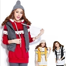 美佳丰连帽套头中长款加厚休闲运动服三件套B-135