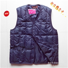 中老年新款热卖男式羽绒棉双线马甲背心，厂家批发优质羽绒服内胆