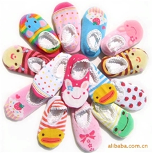 婴儿服装用品批发卡通造型宝宝船袜/防滑地板袜