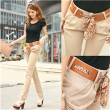 1241正品韩版休闲女装显瘦小脚铅笔裤有弹力哈伦裤女裤送腰带