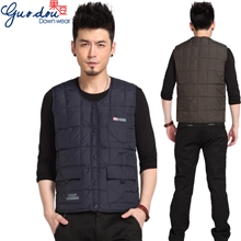 2013秋冬新款男式【士】羽绒马甲加大码V领中老年男马夹/背心