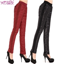 秋冬新款女式【士】羽绒裤时尚韩版烫钻小脚羽绒裤修身保暖靴裤