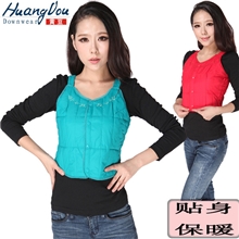 秋冬新款女装时尚百搭款女士【式】无袖吊带羽绒马甲【夹】批发