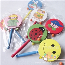 经典玩具拨浪鼓大号木质玩具0-1岁婴儿玩具摇铃