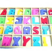 供应儿童英文学习盒/木制积木趣味英文玩具英文字母盒