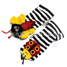 lamaze新款蜜蜂和螵虫袜子带摇铃拉玛泽外贸原单特价清仓