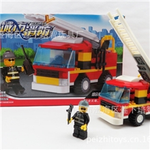 培智积木0352新品上市拼装益智儿童玩具消防系列消防车