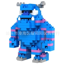 俐智LOZ小颗粒钻石积木系列怪兽大学9163蓝毛怪拼装积木玩具