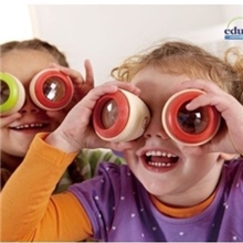 外贸德国educo原单神奇蜂眼效果木制万花筒多棱镜观察外部缤纷