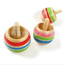 手工彩色倒立陀螺神奇倒转陀螺3只装木制玩具