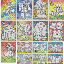 特大号彩底(27.5*20.5)手工沙画砂画(配9色彩沙)儿童艺术玩具