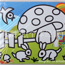 大号彩色彩底沙画15.5*20.8cm图案发多样儿童益智玩具