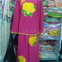 厂家直销新款麻纱大花民族舞蹈表演服装