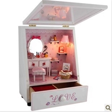 带灯diy小屋完美恋人多功能音乐盒首饰盒手工迷你小屋小房子