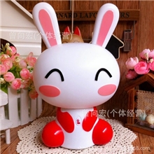 超萌兔啦啦节能台灯卡通兔子触摸感应灯光度调节充电LED台灯