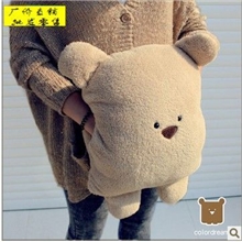 （亏本处理500只）方熊手捂暖手宝豆豆熊毛绒玩具可印LOGO