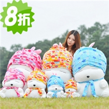 情侣流氓兔公仔批发迷彩帽可爱兔子毛绒玩具公仔节日创意礼物