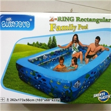 供应充气水池批发长方形充气PVC游泳池宝宝儿童充气游泳池262cm