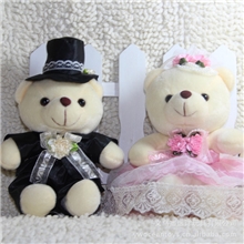 情侣婚纱泰迪熊婚纱泰迪熊批发泰迪熊毛绒玩具定做20cm