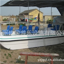 小额供应优质玻璃钢材电动船性能优越多人休闲电瓶船