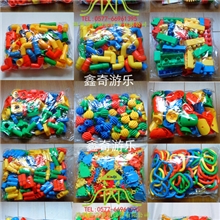 厂家批发儿童益智玩具加厚塑料积木玩具拼装积木桌面玩具J56