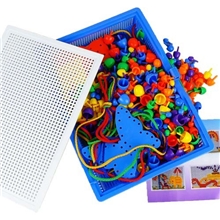 350粒蘑菇钉蘑菇丁插板插珠塑料拼装拼图儿童益智玩具3-7岁