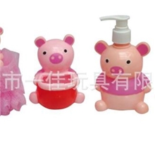 搪胶洗手液瓶玩具家居用品卡通沐浴瓶广告礼品沐浴四件套
