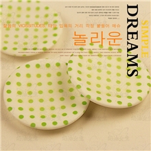 食玩新款手机美容材料DIY树脂配件轻松熊便当圆形绿点盘S-37