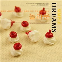 食玩新款手机美容材料DIY树脂配件轻松熊便当店樱桃奶油团S-44