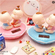 混批kissbabyA款宝宝太阳能公仔甲壳原正品车品摆饰亲嘴点头娃娃