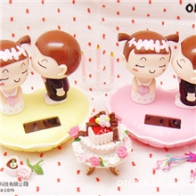 KissBaby结婚版/甲壳原太阳能公仔/亲嘴新郎新娘/婚礼甜蜜时刻