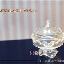 dollhous3D立體模型DIY愛好食玩袖珍迷你小物-透明點心盤