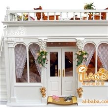 1:12迷你娃屋DOLLHOUSE带露台百变木质娃娃屋